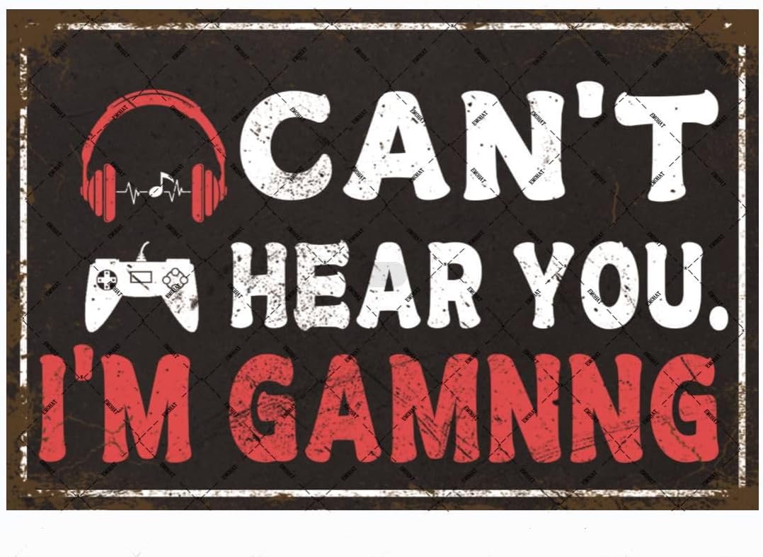 Retro Gaming Decor - EMOHAT Game Room Metal Tin Sign