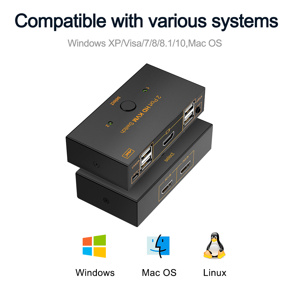 KVM switch USB 2.0 HDMI-compat - Controller Adapter Usb 评论和价格