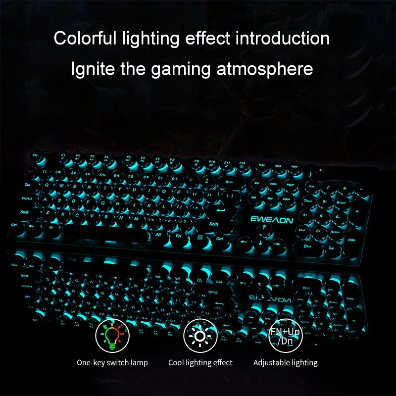 Retro Punk Mechanical Feel Key - Retro Gaming Keyboard 评论和价格