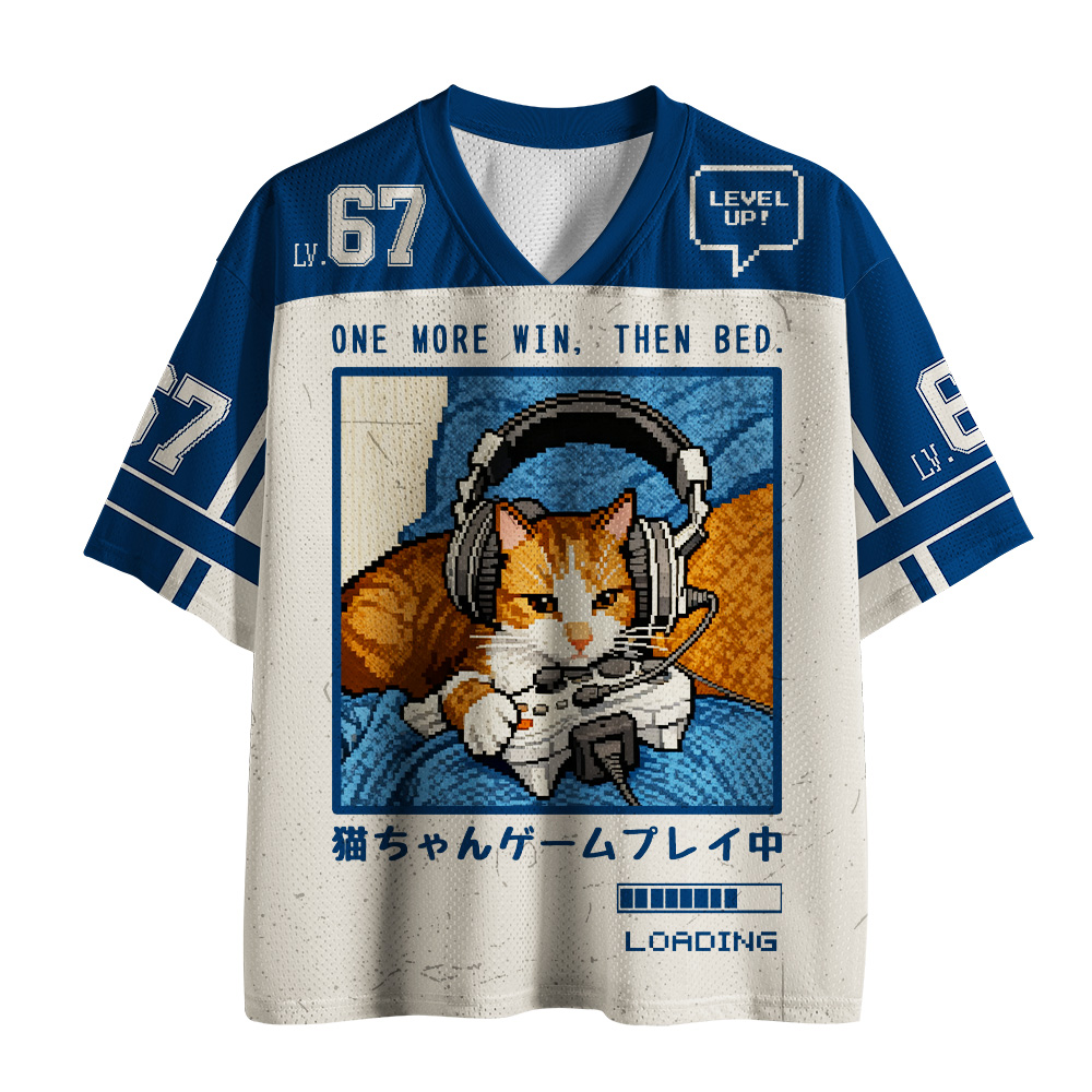Unisex Funny Gamer Cat Jersey  - Retro Gaming Jersey 评论和价格