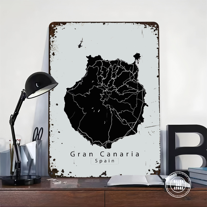 Gran Canaria Island Map Metal  - Retro Gaming Island 评论和价格