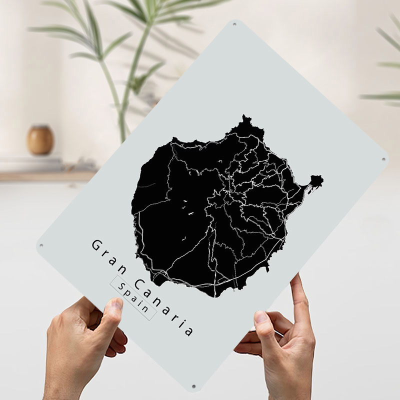 Gran Canaria Island Map Metal  - Retro Gaming Island 评论和价格