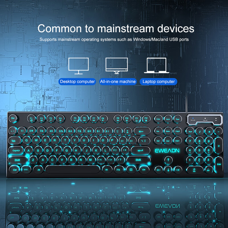 EWEADN Typewriter Gaming Keybo - Retro Gaming Keyboard 评论和价格