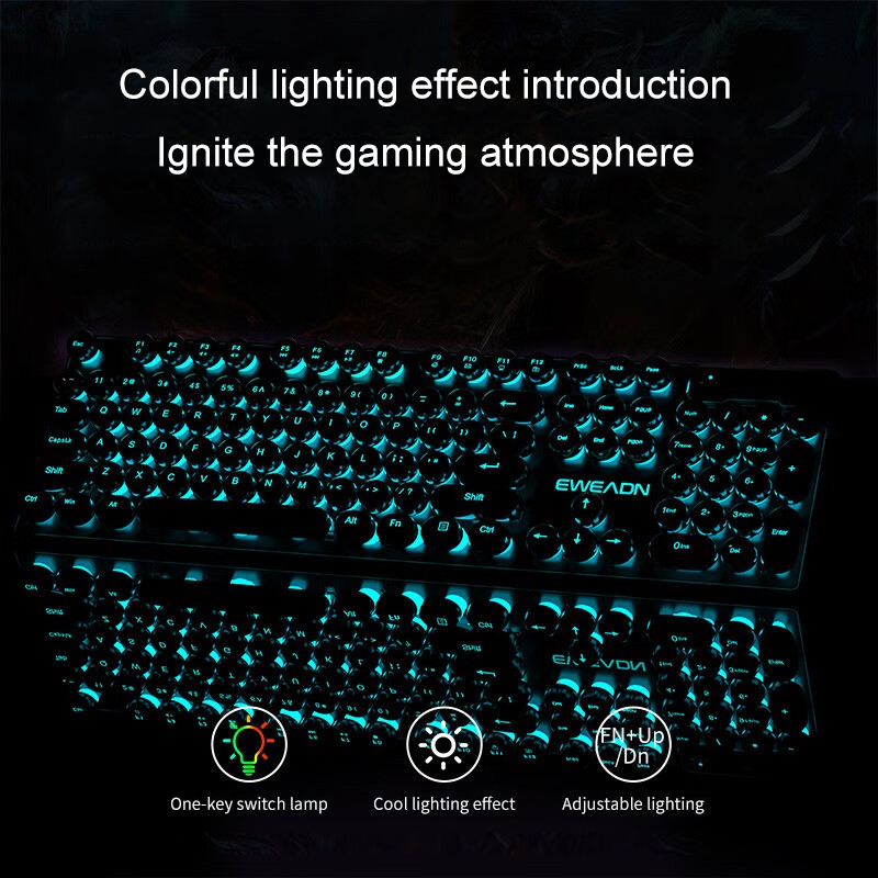 EWEADN Typewriter Gaming Keybo - Retro Gaming Keyboard 评论和价格