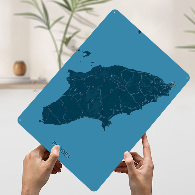 Map of Rhodes Island Poster Cu - Retro Gaming Island 评论和价格