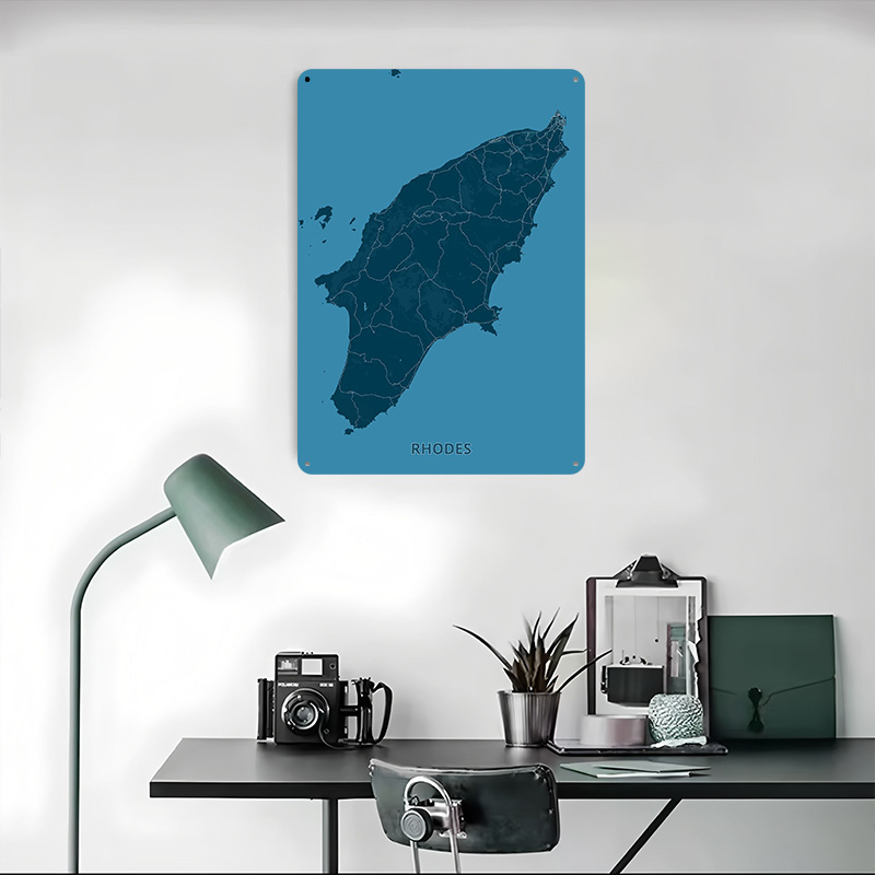 Map of Rhodes Island Poster Cu - Retro Gaming Island 评论和价格