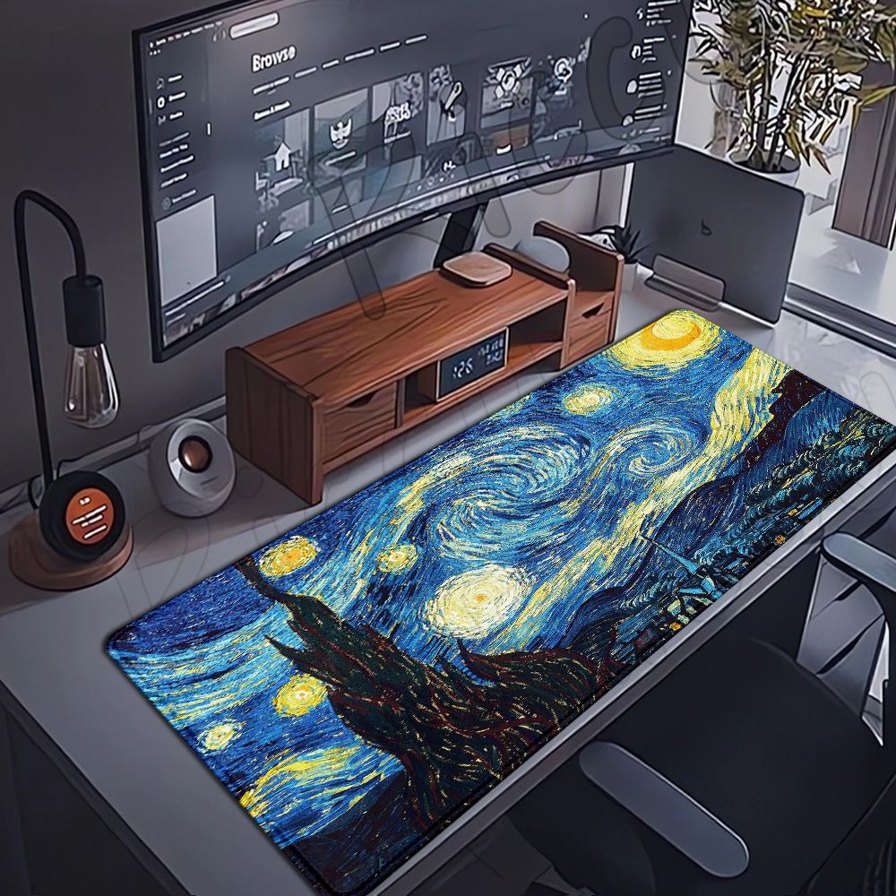 Vintage Oil Painting Mouse Pad - Retro Gaming Keyboard 评论和价格