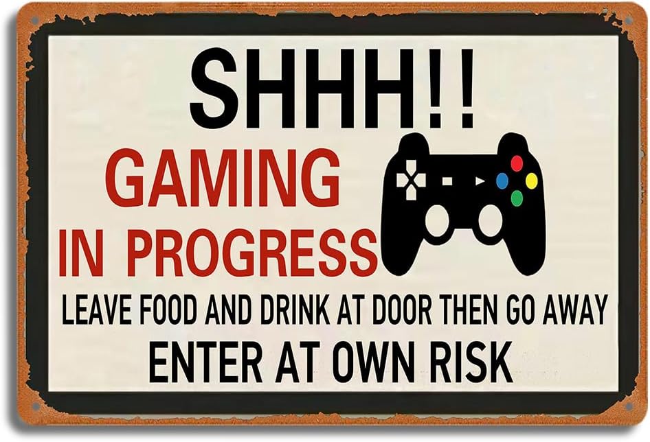 Retro Gaming Metal Tin Sign, S - Retro Gaming Decor 评论和价格