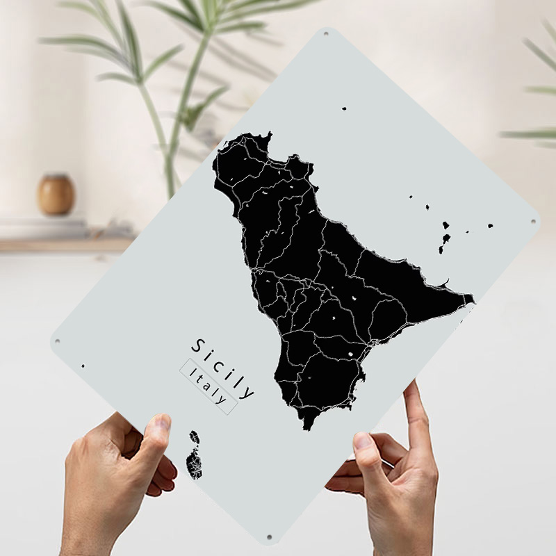 Sicily Island Map Poster Custo - Retro Gaming Island 评论和价格