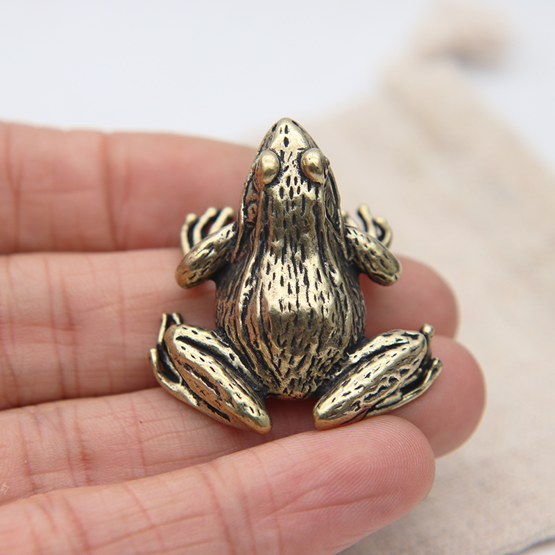 Metal Brass Frog Miniature Fig - Retro Gaming Decor 评论和价格